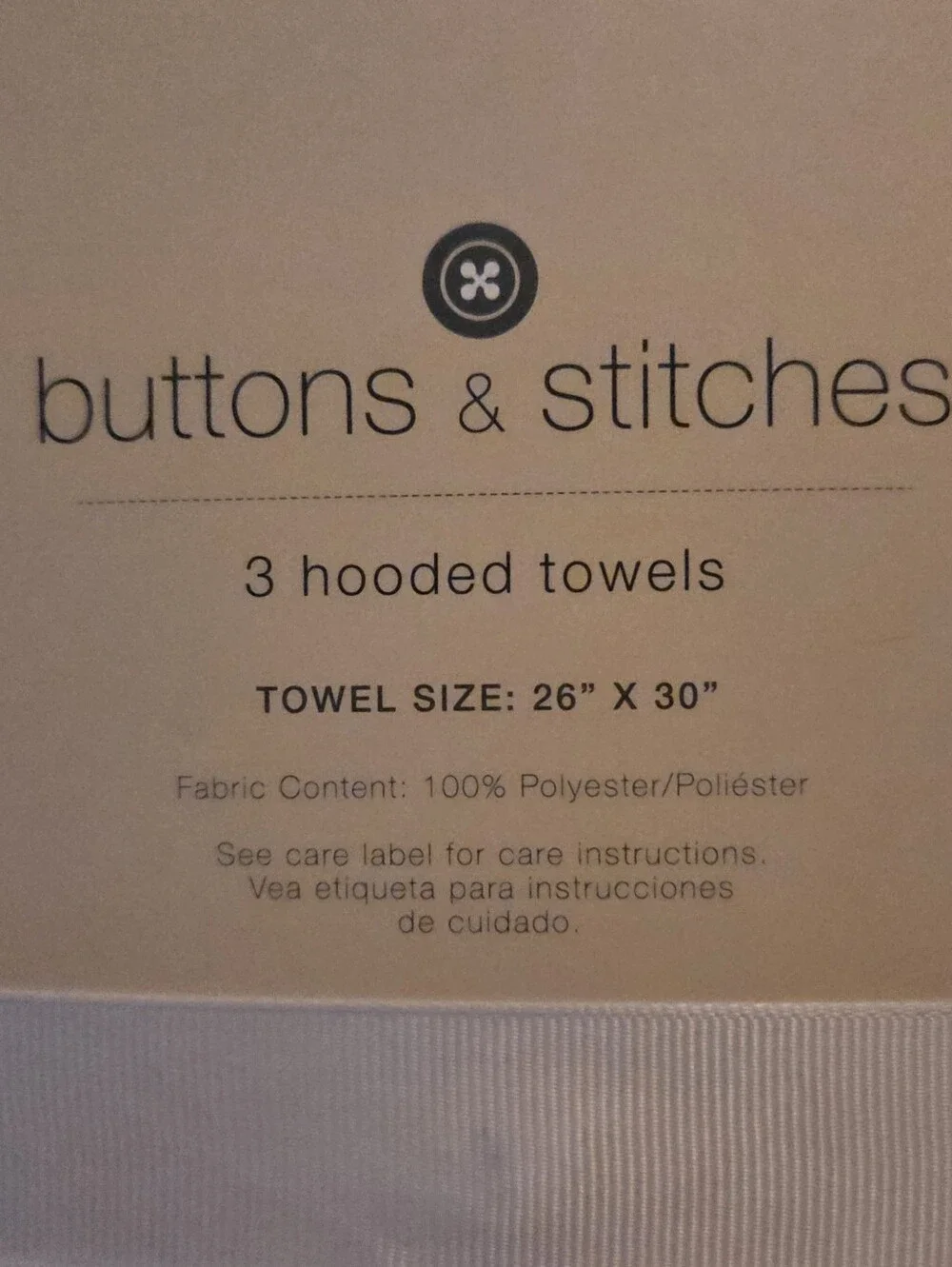 Buttons & Stitches Baby Hooded 3pc. Towel Set